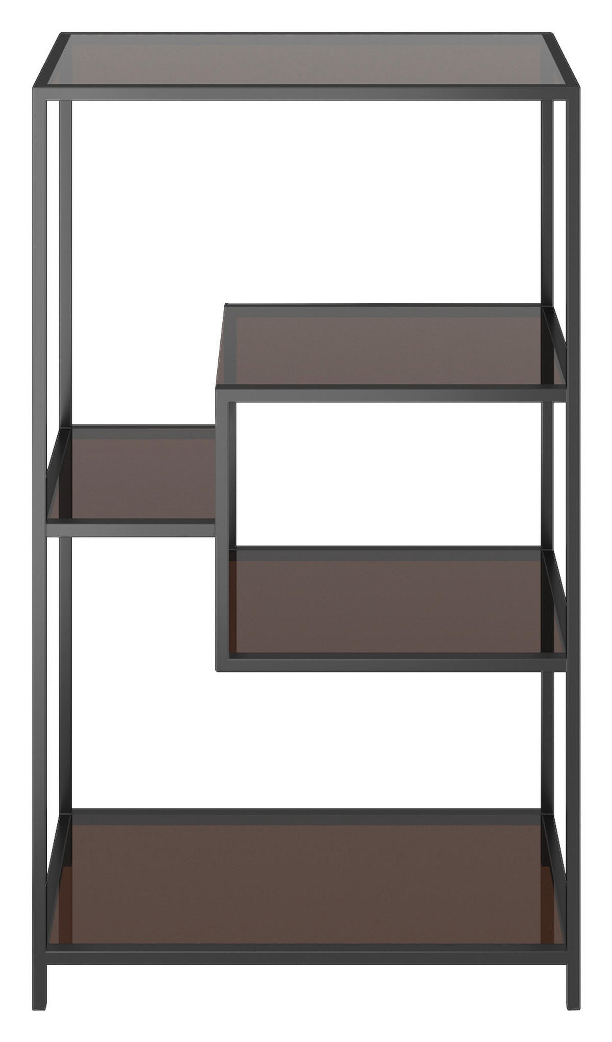 REGAL Anthrazit, Schwarz  - Anthrazit/Schwarz, Design, Glas/Metall (60/100/30cm) - Kare-Design