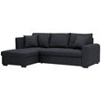 ECKSOFA inkl.Funktionen Dunkelgrau Webstoff  - Dunkelgrau/Schwarz, Design, Kunststoff/Textil (158/238cm) - Xora