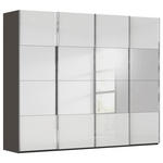 SCHWEBETÜRENSCHRANK  in Graphitfarben, Weiß  - Chromfarben/Graphitfarben, Design, Glas/Holzwerkstoff (271/235/68cm) - Novel