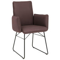 ARMLEHNSTUHL  in Stahl Mikrofaser  - Dunkelbraun/Schwarz, Design, Textil/Metall (61/91/60cm) - Dieter Knoll