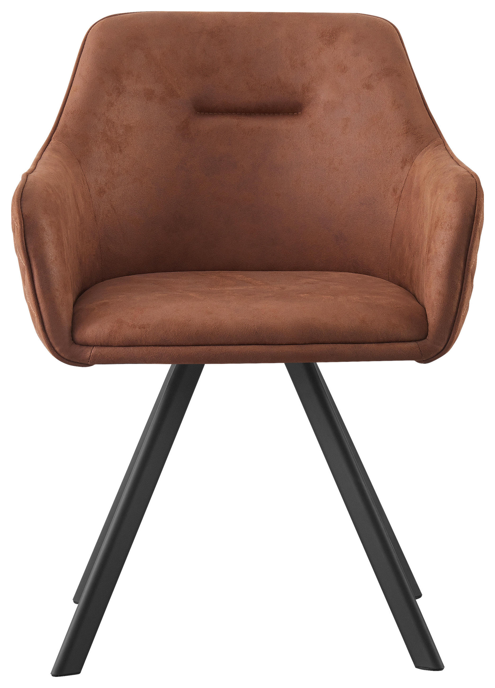 ARMLEHNSTUHL  in Eisen Mikrofaser  - Rotbraun/Schwarz, Design, Textil/Metall (58,5/78,5/60cm) - Hom`in