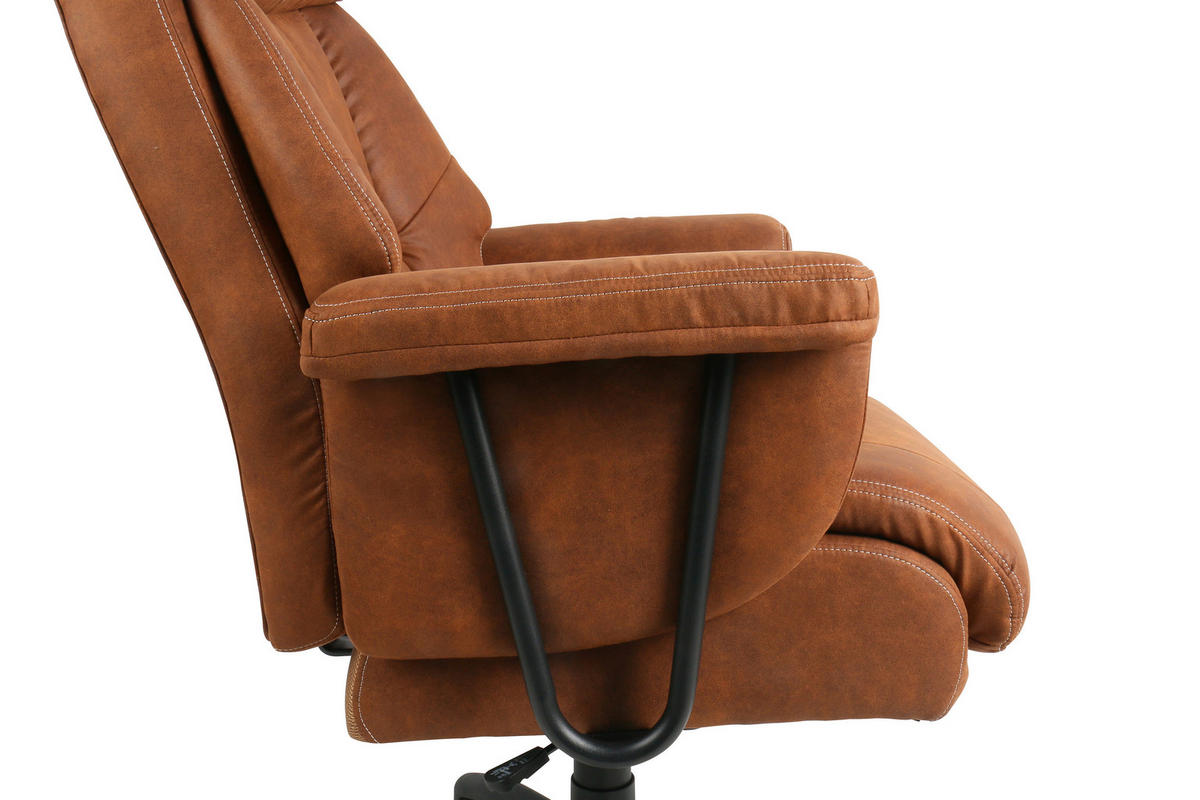 CHEFSESSEL Velours Braun, Schwarz  - Schwarz/Braun, MODERN, Kunststoff/Textil (84/120-128/85cm) - MID.YOU