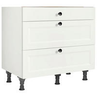 KOCHFELDUMBAUSCHRANK 90/87/56 cm  in Weiß  - Schwarz/Weiß, MODERN, Holzwerkstoff/Metall (90/87/56cm) - Nobilia