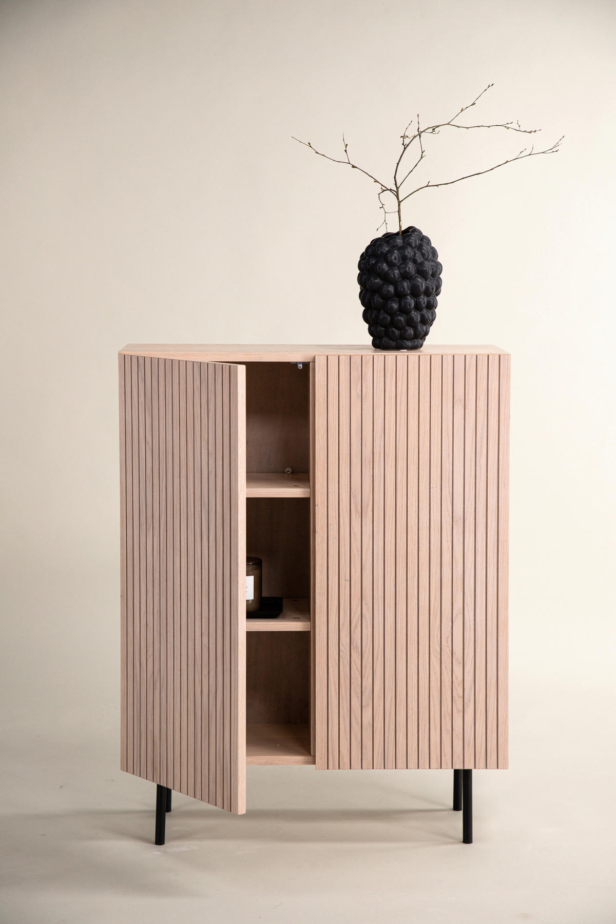 HIGHBOARD  in 80/103/30 cm  - Eichefarben/Schwarz, Design, Holz/Holzwerkstoff (80/103/30cm) - Livetastic