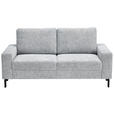 2-SITZER-SOFA  in Flachgewebe Hellgrau  - Hellgrau/Schwarz, Design, Textil/Metall (178/86/97cm) - Hom`in