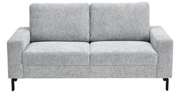 2-SITZER-SOFA  in Flachgewebe Hellgrau  - Hellgrau/Schwarz, Design, Textil/Metall (178/86/97cm) - Hom`in