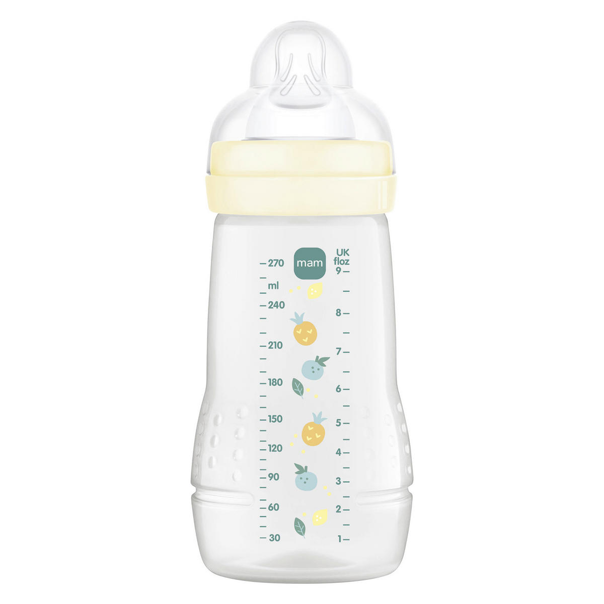 WEITHALSFLASCHE Pattern Fruits  - Hellrosa/Gelb, Basics, Kunststoff (270ml) - MAM
