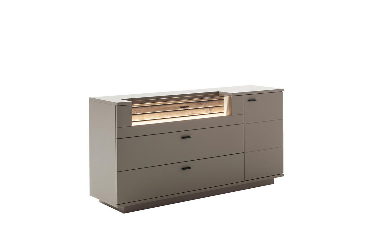 SIDEBOARD  165/84/44 cm 2 Schublade(n)  - Anthrazit/Eiche Wotan, Design, Holzwerkstoff/Metall (165/84/44cm) - Livetastic
