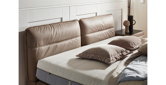 BOXSPRINGBETT 180/200 cm in Hellbraun - Hellbraun/Schwarz, Design, Textil/Metall (180/200cm) - Johann Jakob