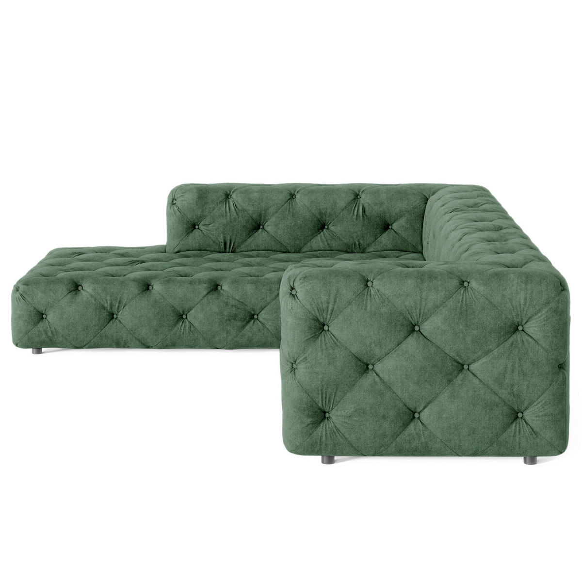 ECKSOFA Fresco in Mikrofaser Waldgrün  228/325 cm  - Waldgrün/Schwarz, Design, Kunststoff/Textil (228/325cm) - P & B