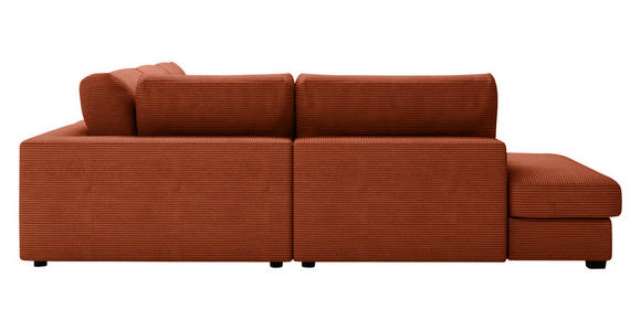 ECKSOFA in Cord Terracotta  - Terracotta/Schwarz, KONVENTIONELL, Kunststoff/Textil (250/314cm) - Carryhome