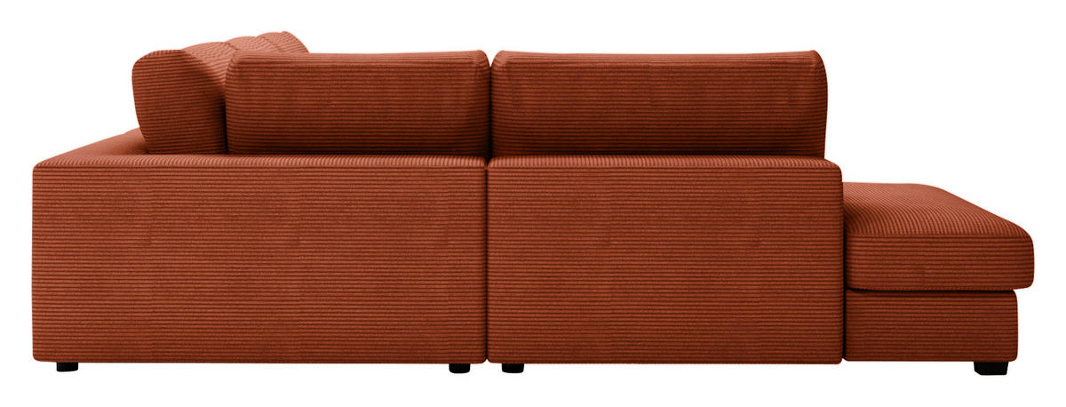 ECKSOFA in Cord Terracotta  - Terracotta/Schwarz, Konventionell, Kunststoff/Textil (250/314cm) - Carryhome