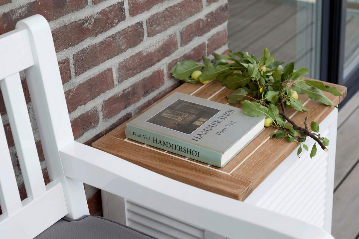 GARTENBANK 120/89/58 cm Mahagoni   - Weiß Hochglanz, Natur, Holz (120/89/58cm) - Gardenson