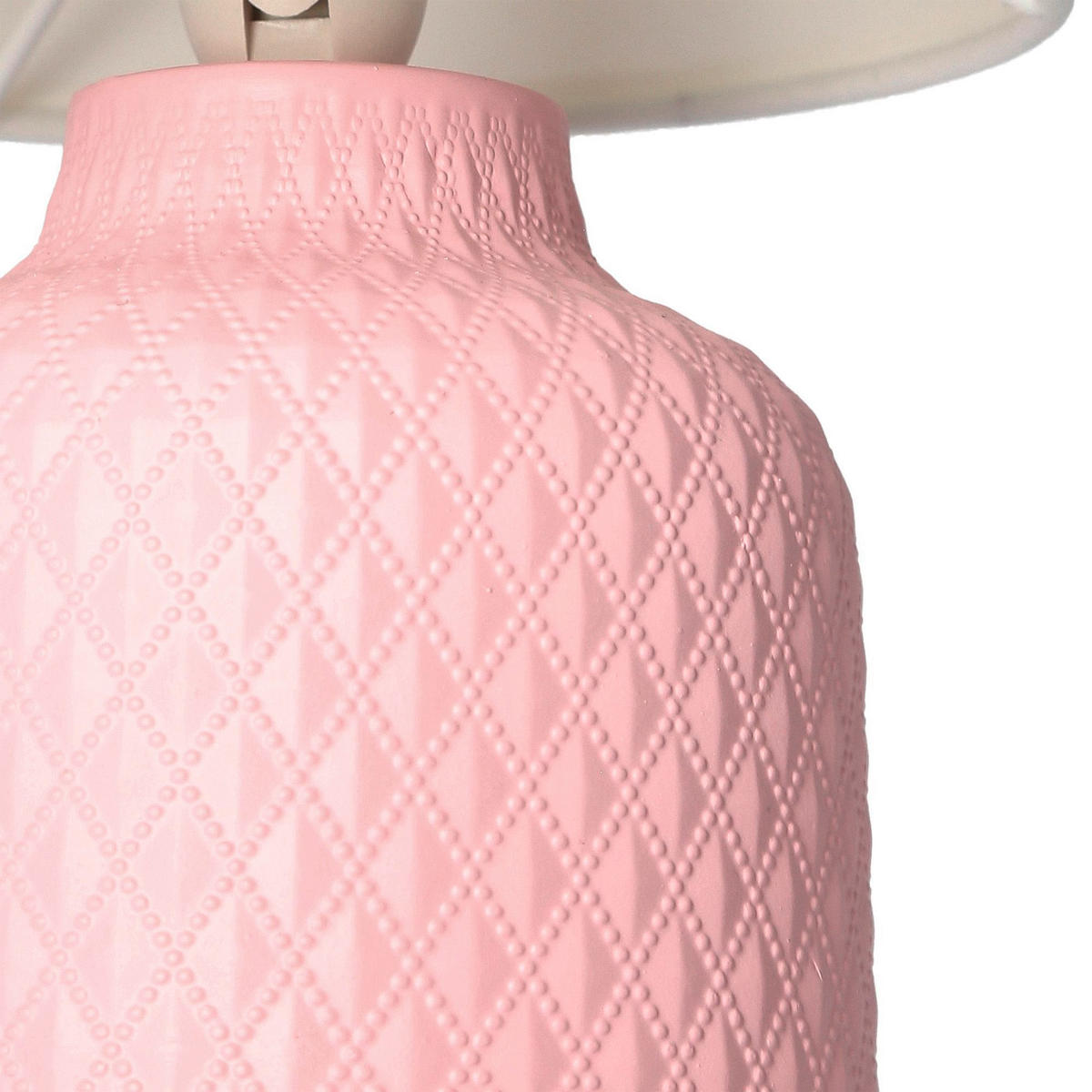 BORDSLAMPA 15/15/32 cm   - vit/pink, Basics, metall/textil (15/15/32cm)
