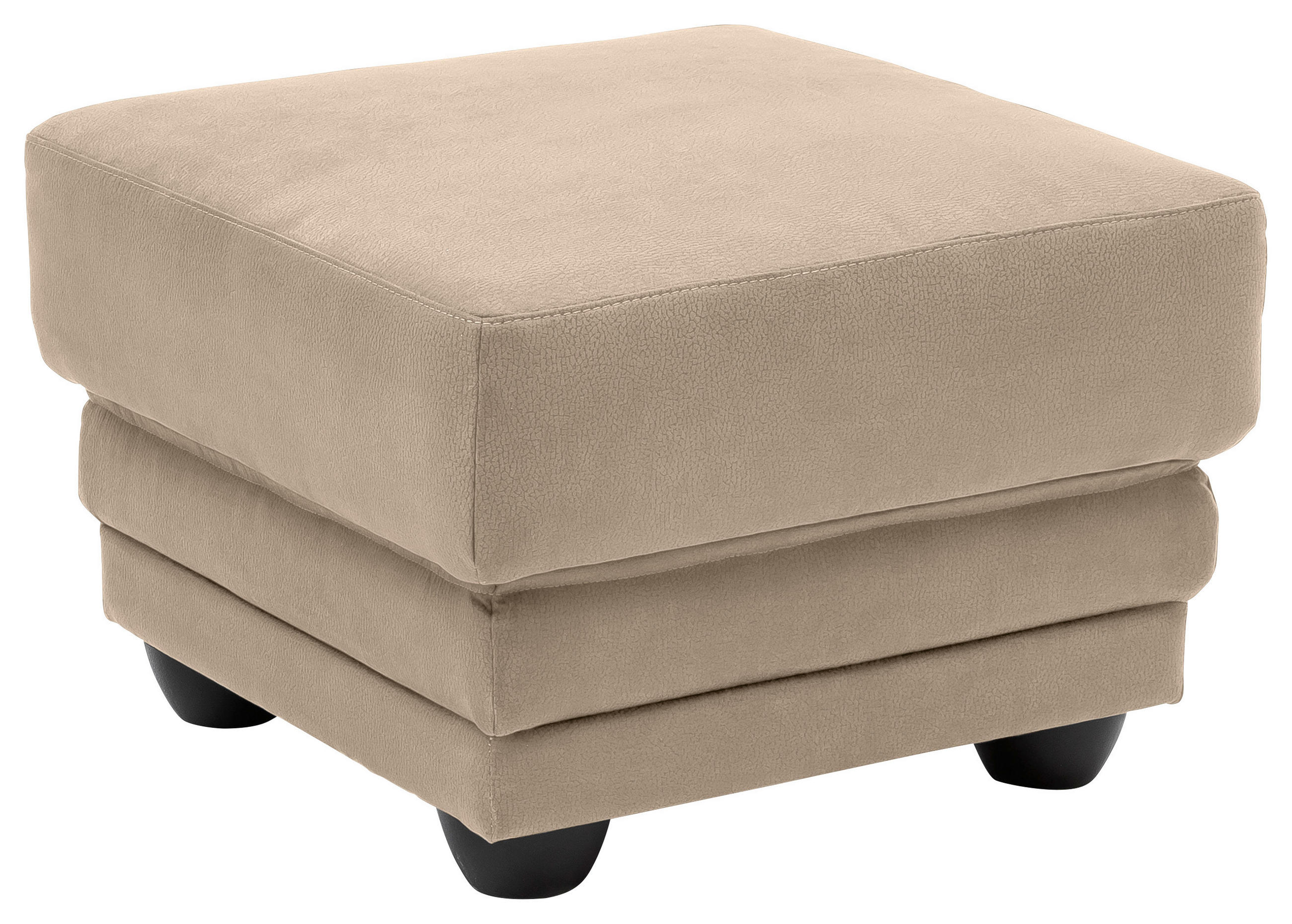 HOCKER Chenille Sandfarben  - Sandfarben/Schwarz, Design, Kunststoff/Textil (65/46/65cm) - Livetastic