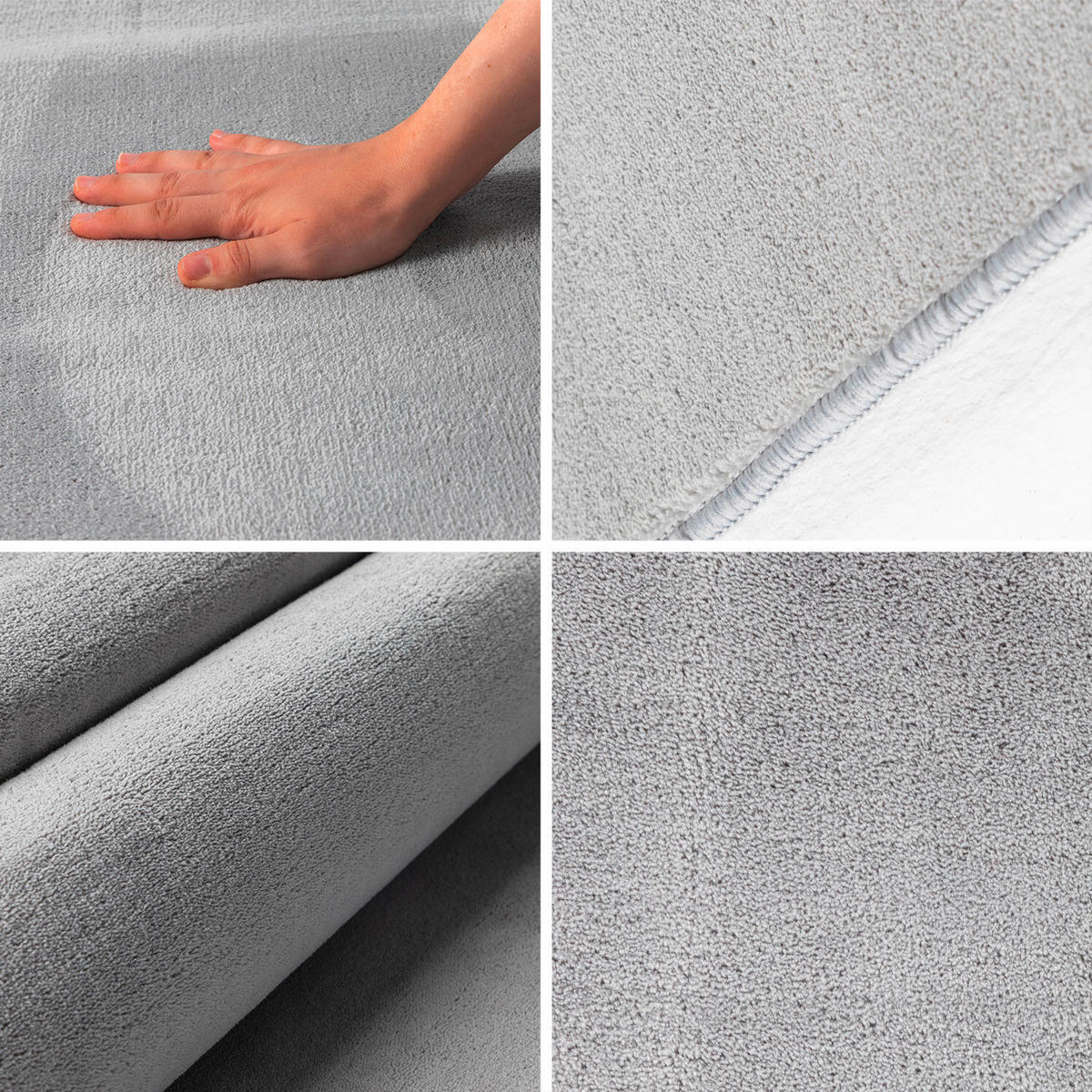 FLACHWEBETEPPICH 200/200 cm Sky Silberfarben  - Silberfarben, Design, Textil (200/200cm) - Novel