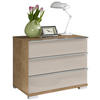NACHTKÄSTCHEN 60/53/42 cm  in Champagner, Eiche Bianco  - Chromfarben/Eiche Bianco, Basics, Glas/Holzwerkstoff (60/53/42cm) - Venda