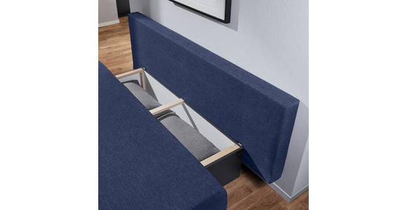 SCHLAFSOFA Webstoff Dunkelblau, Grau - Alufarben/Dunkelblau, Design, Kunststoff/Textil (190/74-86/80cm) - Carryhome