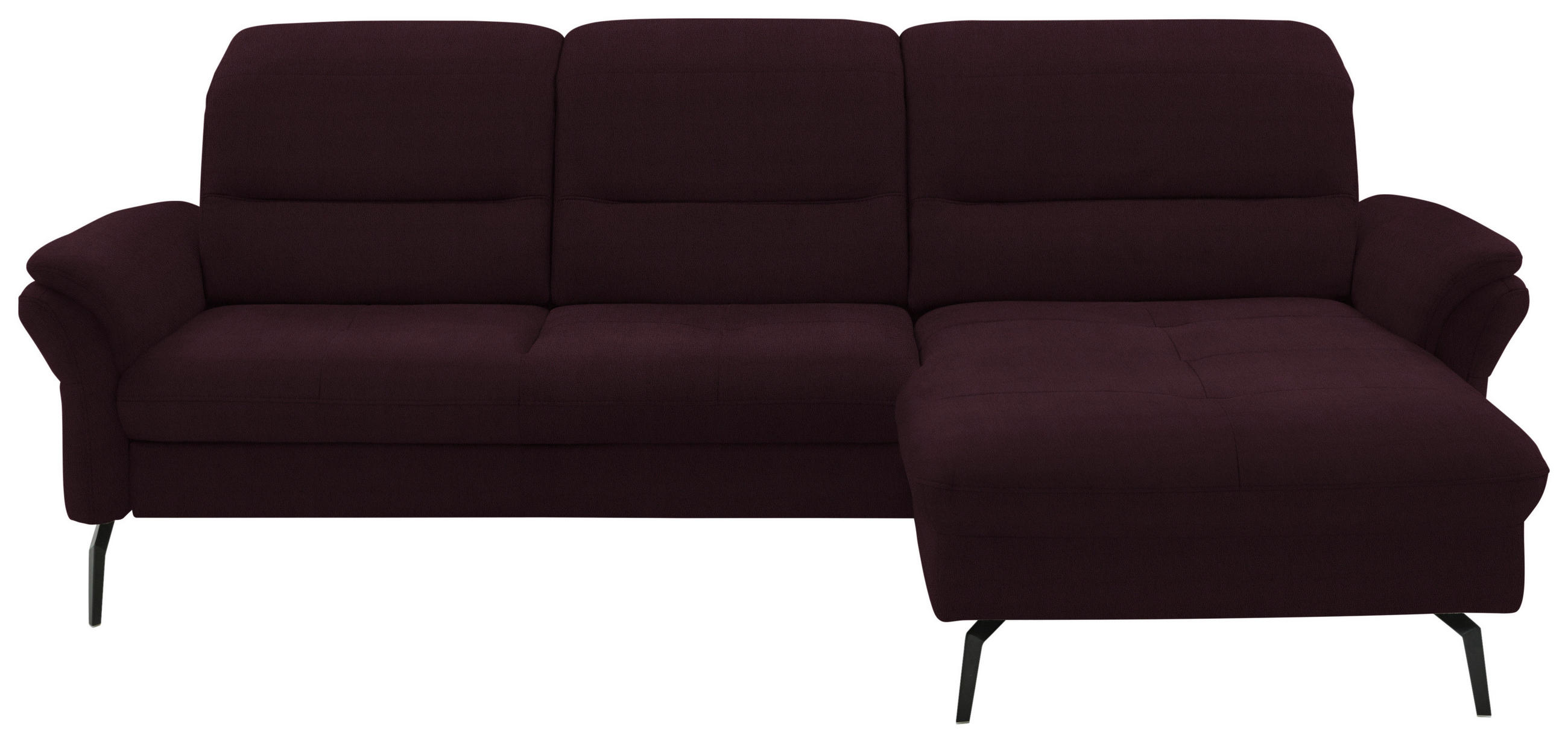 ECKSOFA in Flachgewebe Mokka  260/181 cm  - Schwarz/Mokka, KONVENTIONELL, Textil/Metall (260/181cm) - Beldomo Speed