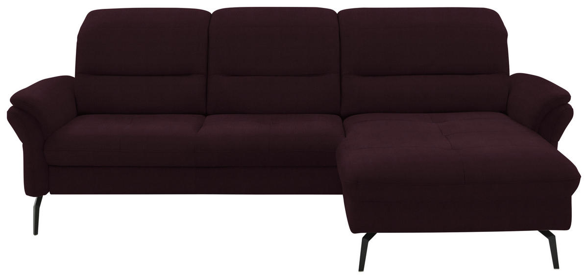 ECKSOFA in Flachgewebe Mokka  260/181 cm  - Schwarz/Mokka, KONVENTIONELL, Textil/Metall (260/181cm) - Beldomo Speed