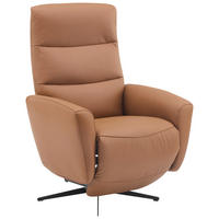 RELAXSESSEL 76/112/80 cm  in Textil, Leder Braun  - Schwarz/Braun, Design, Leder/Textil (76/112/80cm) - P & B
