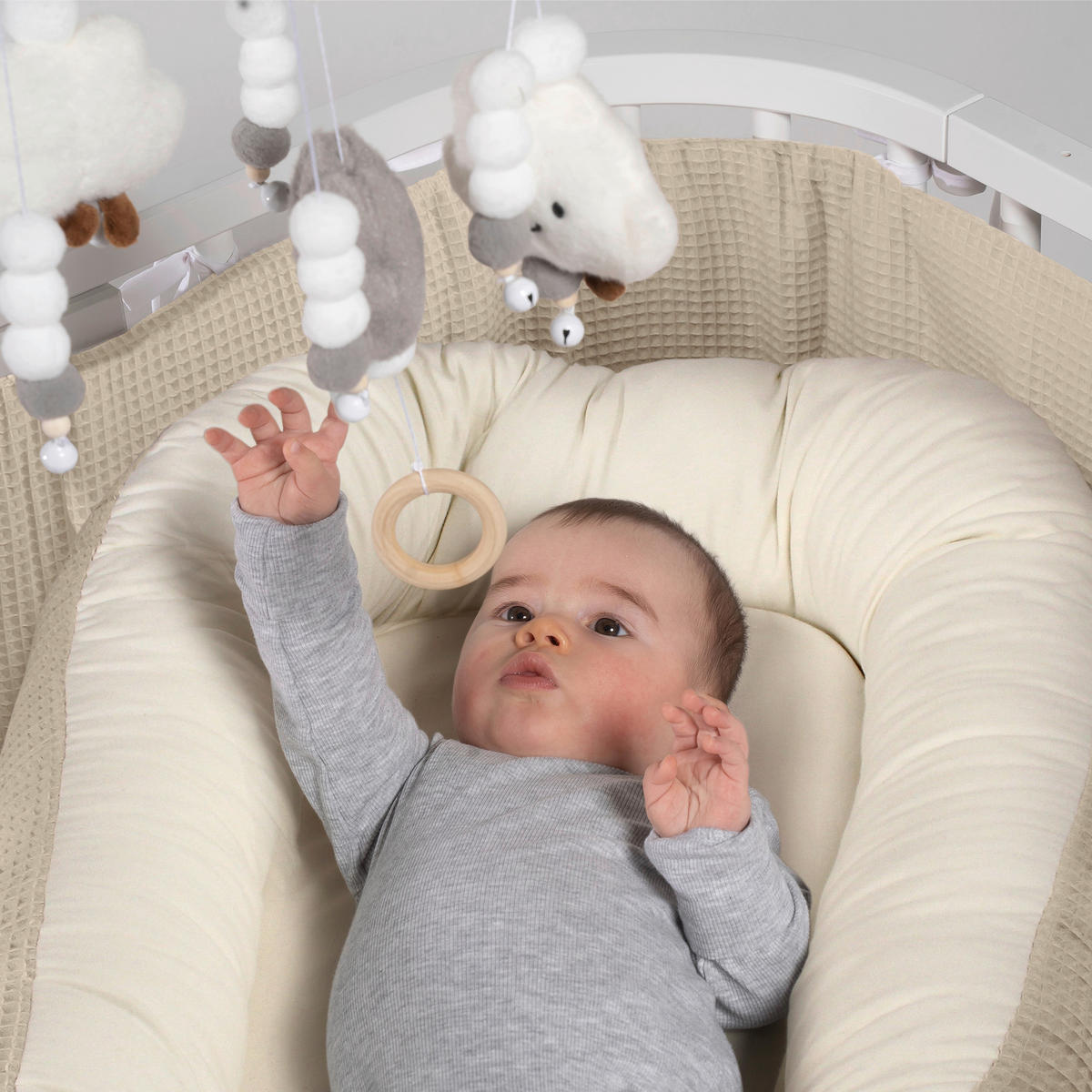 KUSCHELNEST babybay Kuschelnest Waffelpiqué  90/50/13 cm   - Sandfarben, Basics, Textil (90/50/13cm) - Babybay