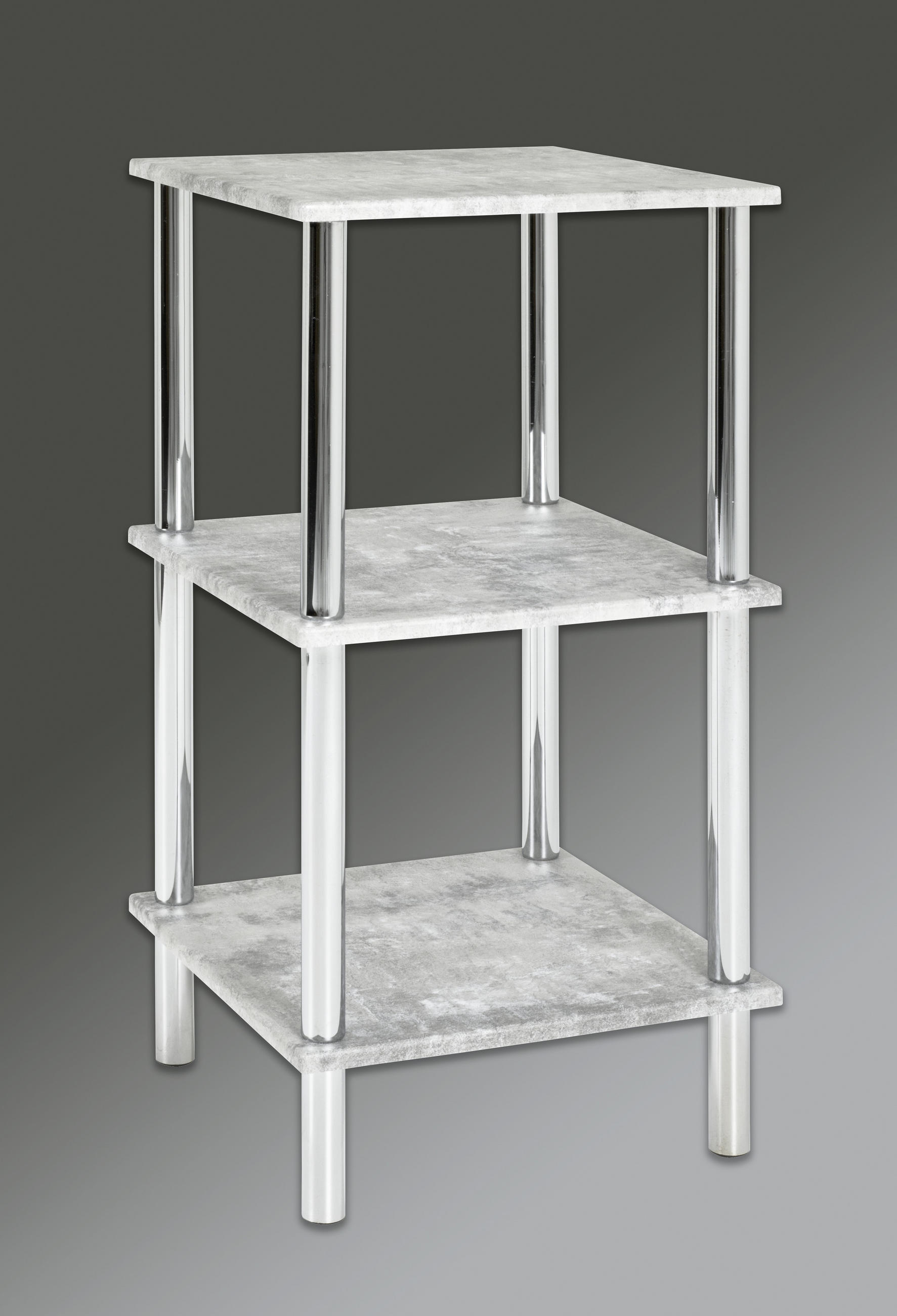 REGAL Grau, Chromfarben  - Chromfarben/Grau, Basics, Holzwerkstoff/Metall (39/77/39cm)