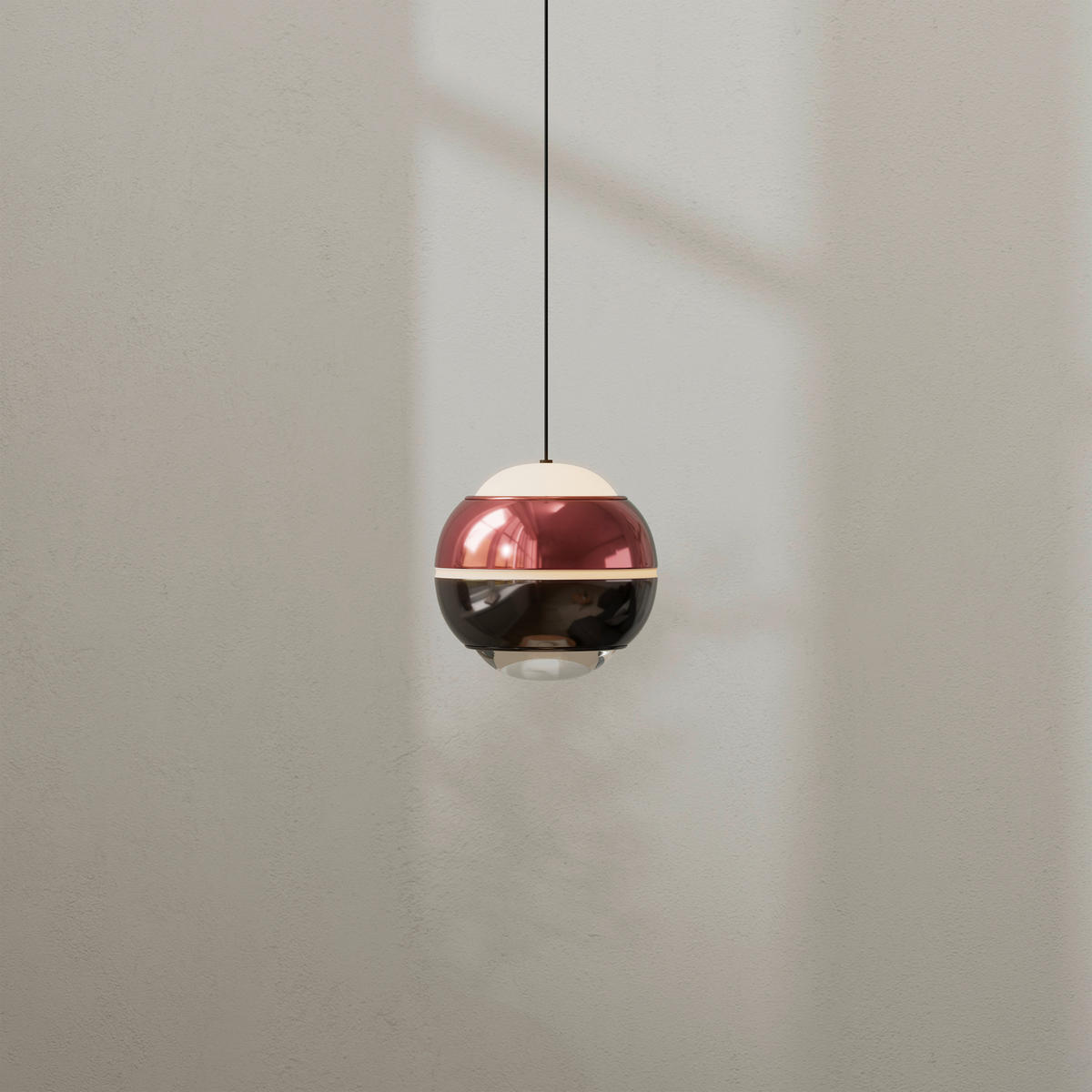 LED-HÄNGELEUCHTE Easy 12,5/150 cm   - Schwarz/Kupferfarben, Design, Glas/Kunststoff (12,5/150cm) - Dieter Knoll
