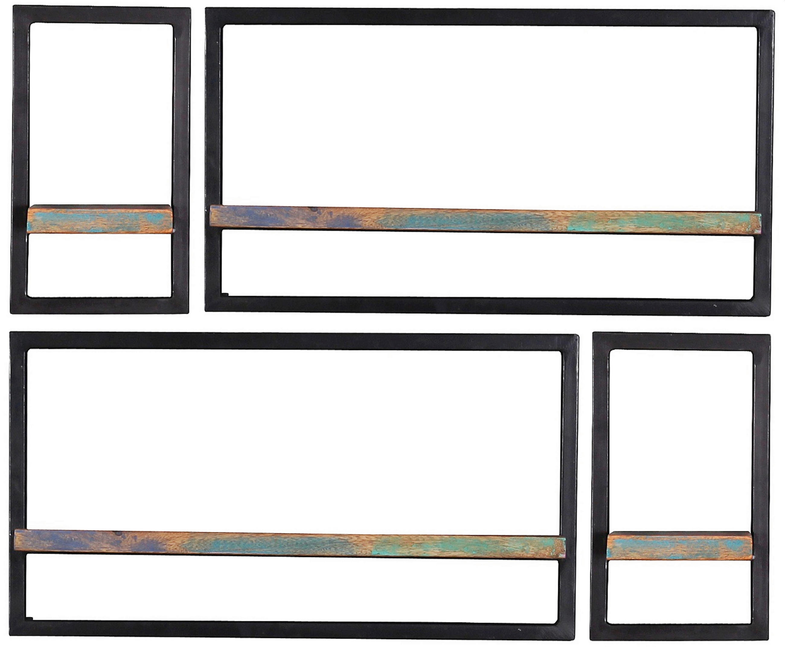 WANDREGALSET 90/75/25 cm  - Multicolor/Schwarz, Design, Holz/Metall (90/75/25cm) - MID.YOU