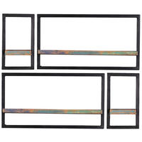 WANDREGALSET 90/75/25 cm  - Multicolor/Schwarz, Design, Holz/Metall (90/75/25cm) - MID.YOU