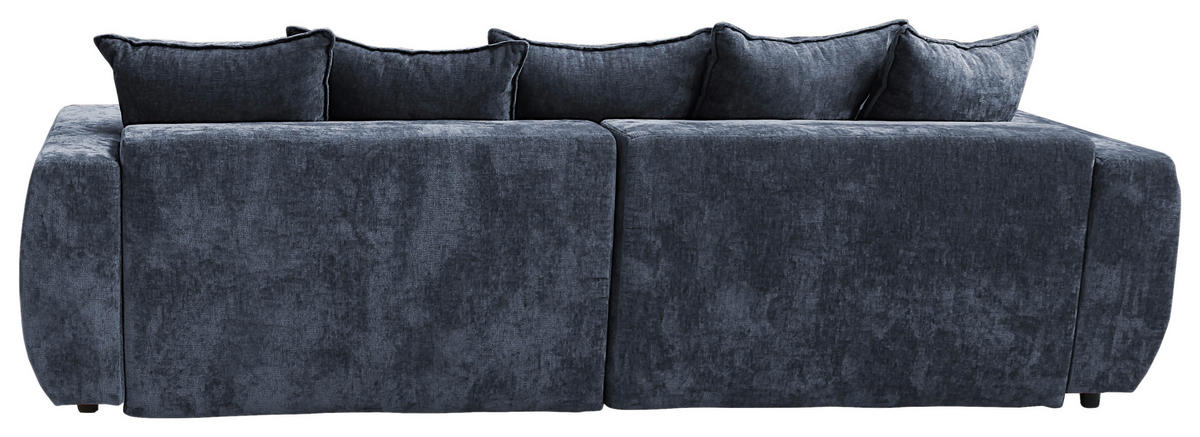 BOXSPRINGSOFA  mit Rücken echt Velours Dunkelblau  - Schwarz/Dunkelblau, Trend, Kunststoff/Textil (292/71-99/127cm) - Livetastic