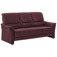 3-SITZER-SOFA Flachgewebe Weinrot  - Weinrot/Alufarben, Konventionell, Textil/Metall (198/96/93cm) - Beldomo Premium