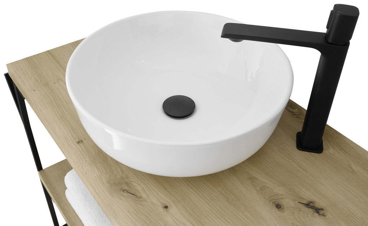 WASCHBECKEN 42/13,5/42 cm  - Weiß, KONVENTIONELL, Stein (42/13,5/42cm) - home24