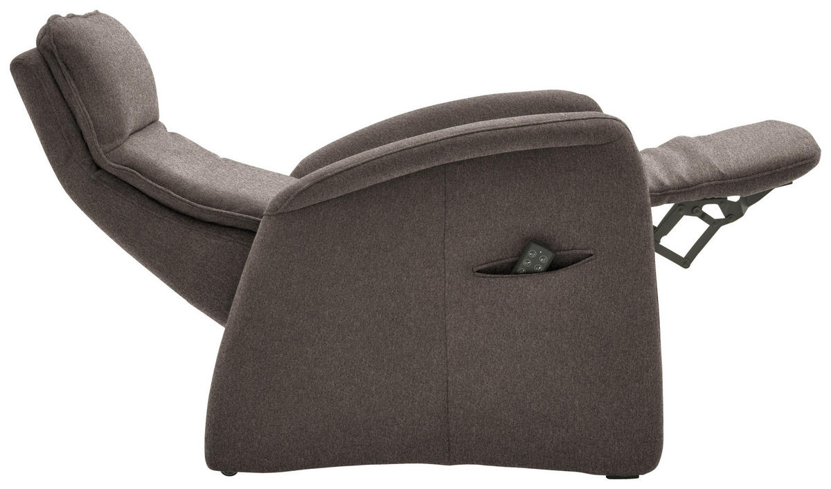 FERNSEHSESSEL in Chenille Graubraun  - Graubraun, Konventionell, Textil (79/114/87-176cm) - Valdera