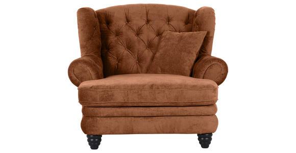 XXL-SESSEL - Rostfarben/Schwarz, Design, Holz/Textil (127/106/149cm) - Landscape