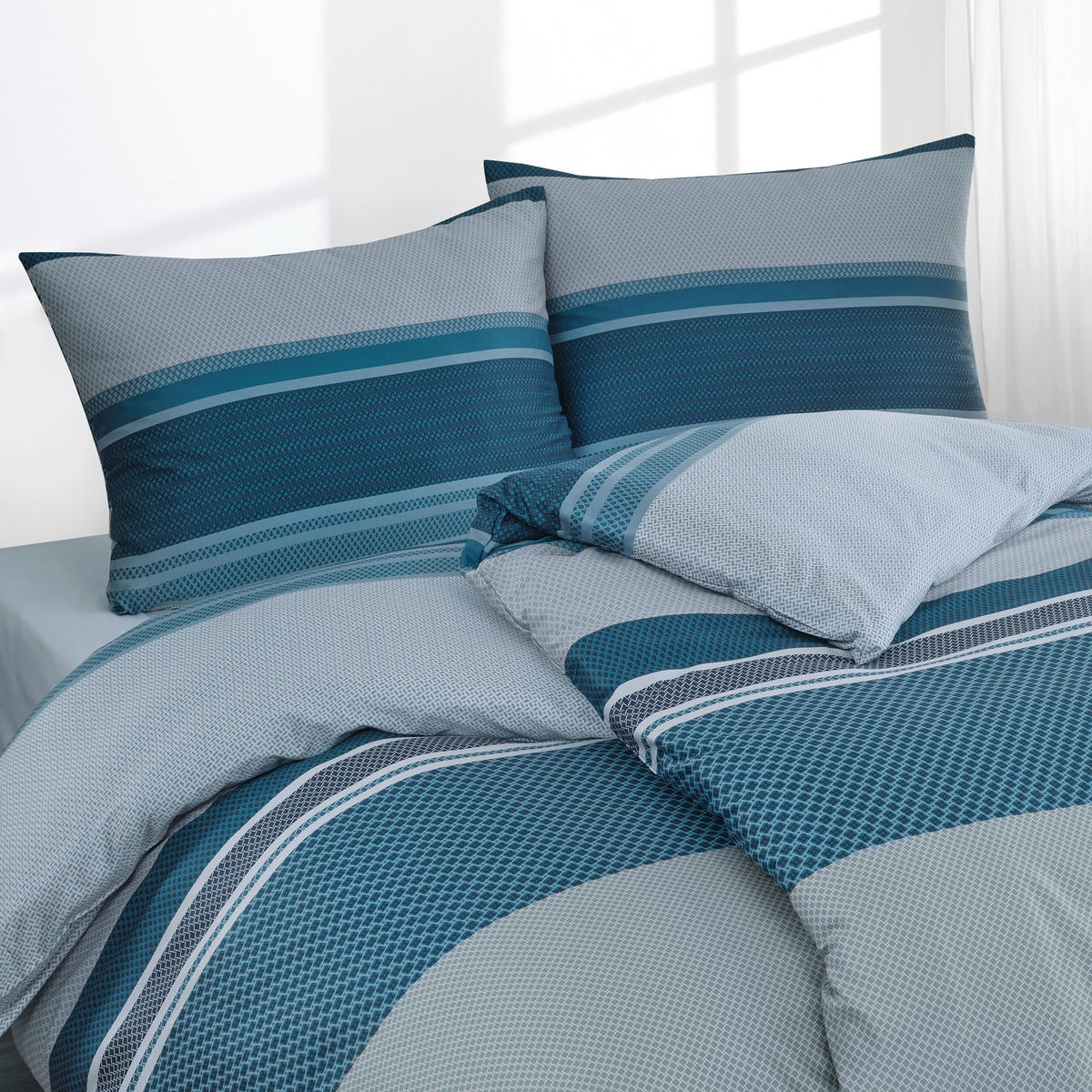 BETTWÄSCHE Satin 100/135 cm  - Blau, Basics, Textil (100/135cm) - Florella