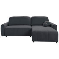ECKSOFA LUNA Grau Struktur, Bouclé  - Schwarz/Grau, Design, Kunststoff/Textil (260cm) - Livetastic