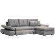 ECKSOFA in Webstoff Grau  - Chromfarben/Grau, Design, Kunststoff/Textil (302/187cm) - Carryhome