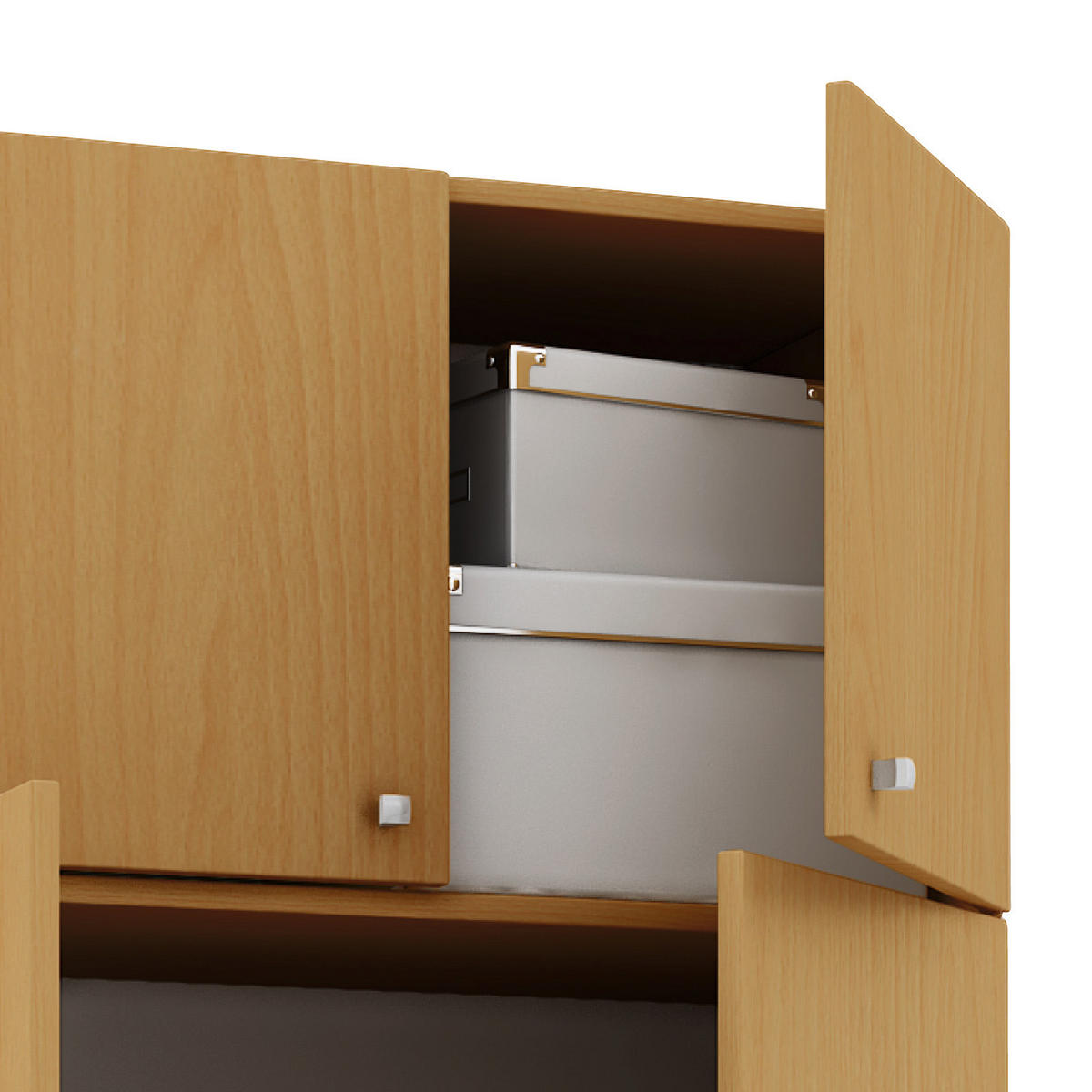 MEHRZWECKSCHRANK 70/218/39 cm  - Silberfarben/Buchefarben, Modern, Holzwerkstoff/Kunststoff (70/218/39cm) - MID.YOU