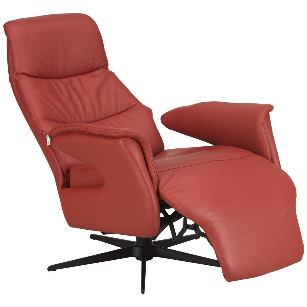 Thumbnail - Welnova Relaxsessel, Rot, Leder, Echtleder, Spaltleder, 74x105x83 cm, Lederauswahl, erweiterbar (Typenauswahl), Relaxfun...
