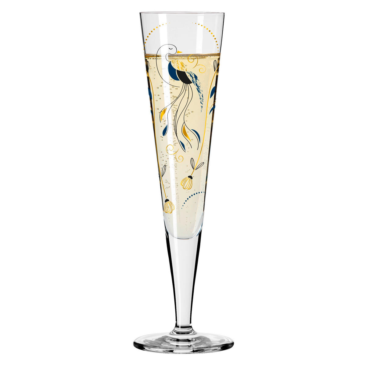 CHAMPAGNERGLAS 205 ml  - Blau/Goldfarben, Trend, Glas (7,2/24/7,2cm) - Ritzenhoff
