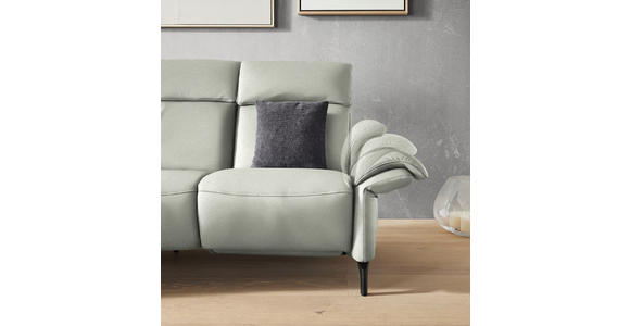 TRAPEZSOFA in Mikrofaser Hellgrau - Hellgrau/Schwarz, KONVENTIONELL, Textil/Metall (221/103/95cm) - Dieter Knoll