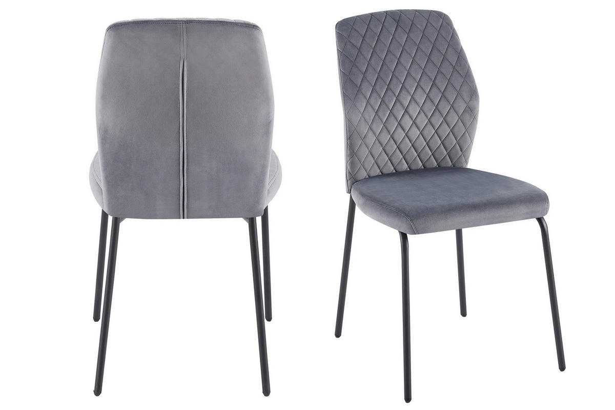 SADA STOLIČIEK 2 kus - čierna/sivá, Modern, kov/textil (46,5/92/56,5cm) - Livetastic