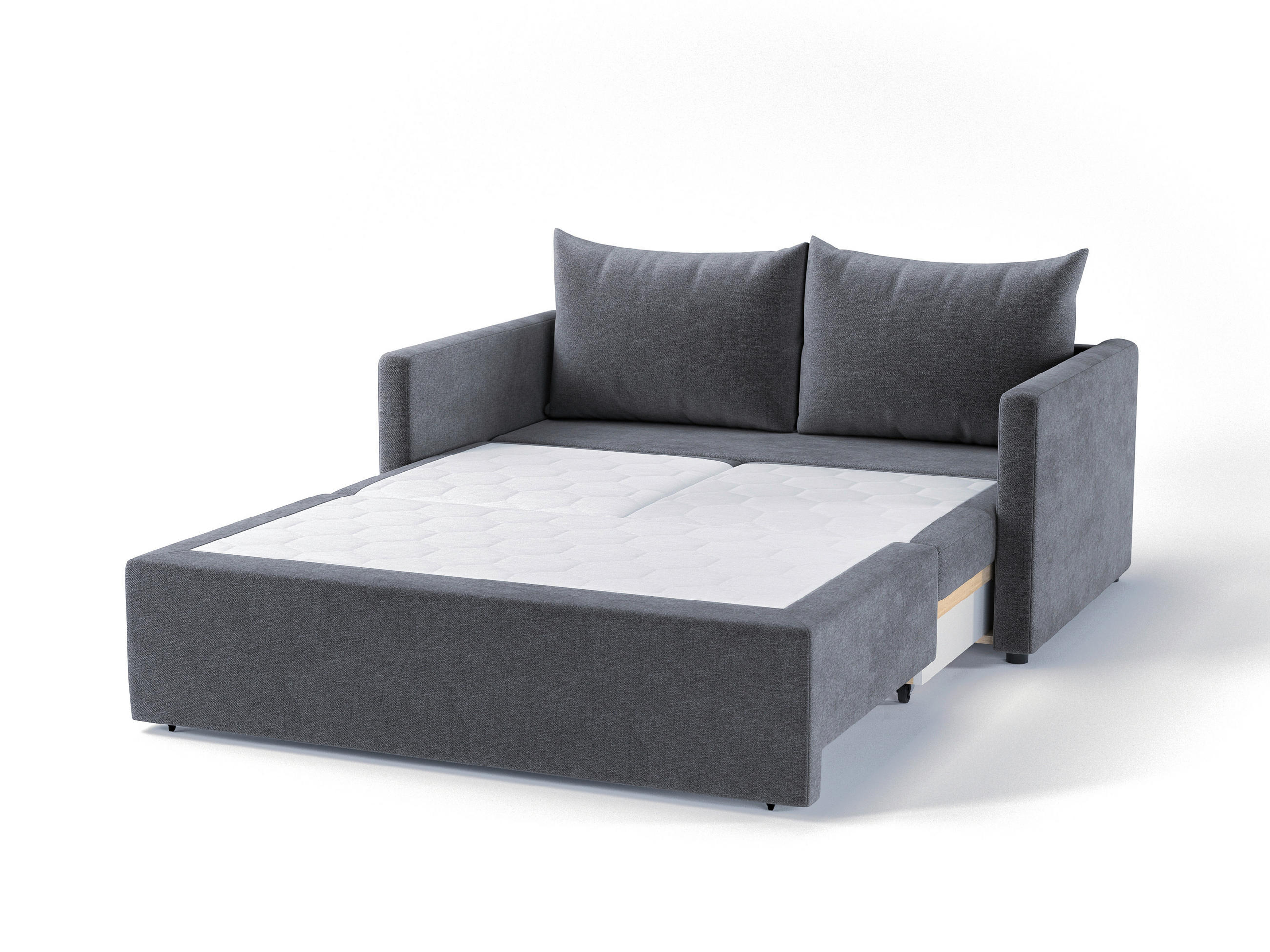 Thumbnail - Mid.you Schlafsofa Cologne, Dunkelgrau, Textil, 2-Sitzer, Füllung: Polyetherschaumkern, 152x89x92 cm, Made in EU, Kinder...