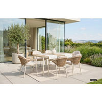 GARTENTISCHGRUPPE  - Beige/Braun, MODERN, Kunststoff/Textil - Gardenson