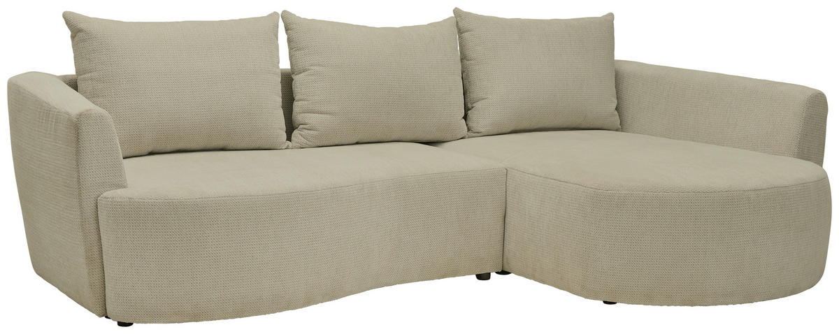 ECKSOFA Beige Chenille  - Beige/Schwarz, MODERN, Kunststoff/Textil (287/179cm) - Carryhome