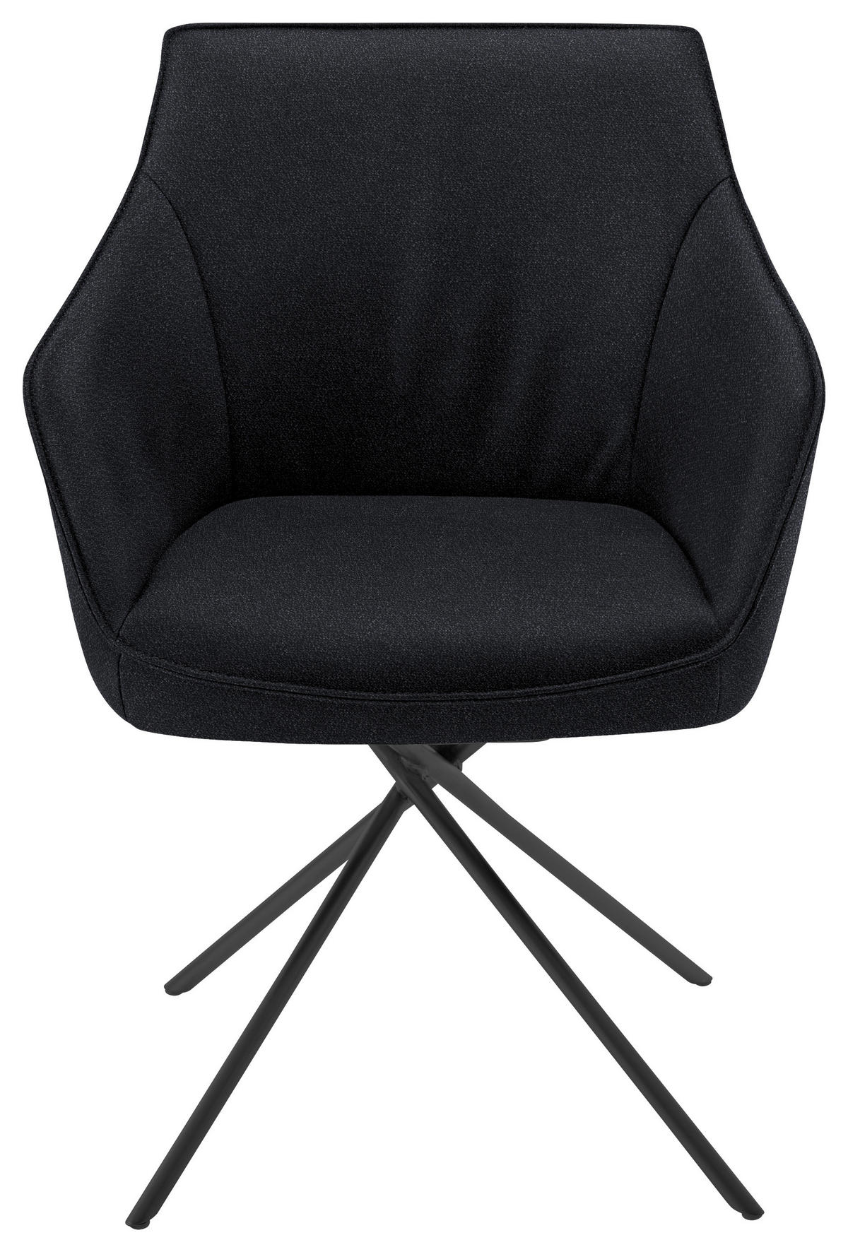ARMLEHNSTUHL Nickel Flachgewebe  - Schwarz/Dunkelblau, Design, Textil/Metall (60/84/67cm) - Koinor