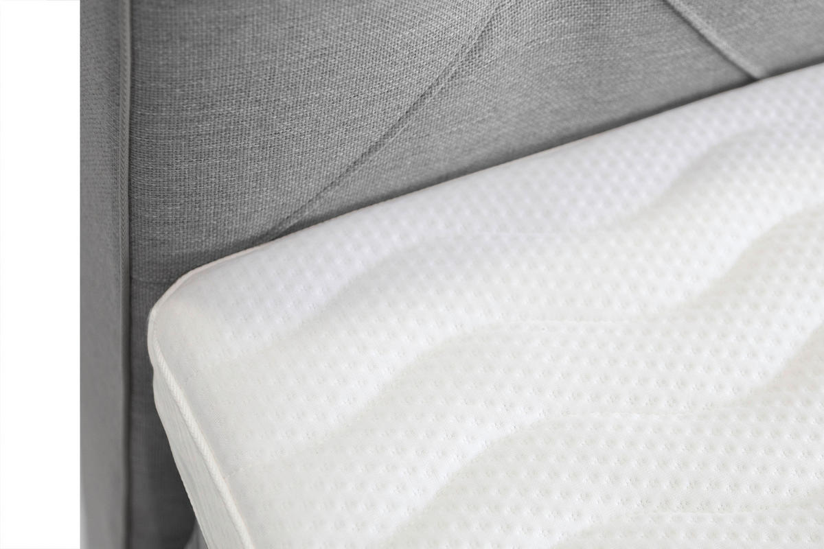 BOXSPRINGBETT 140/200 cm  in Hellgrau  - Hellgrau, KONVENTIONELL, Textil/Metall (140/200cm) - Welnova