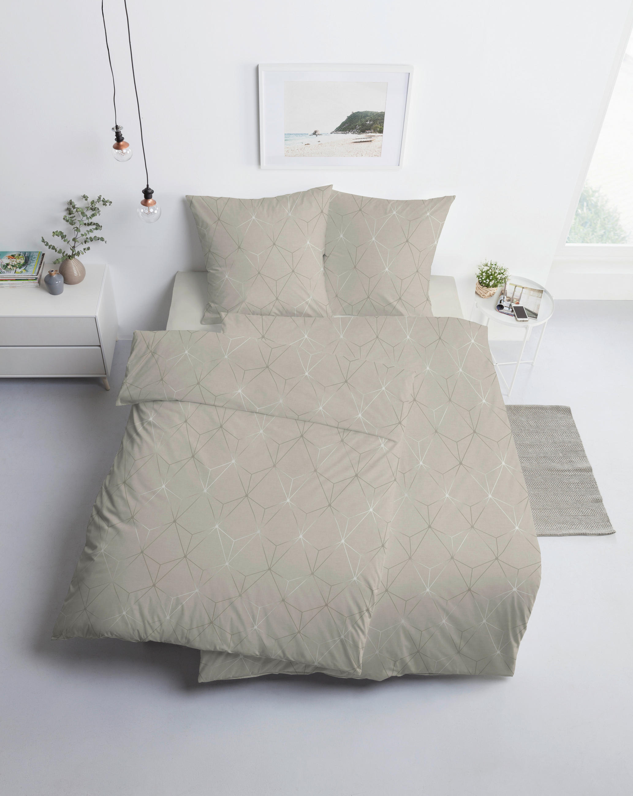 BETTWÄSCHE 135/200 cm Atelier Flanell  - Beige, Design, Textil (135/200cm) - Estella