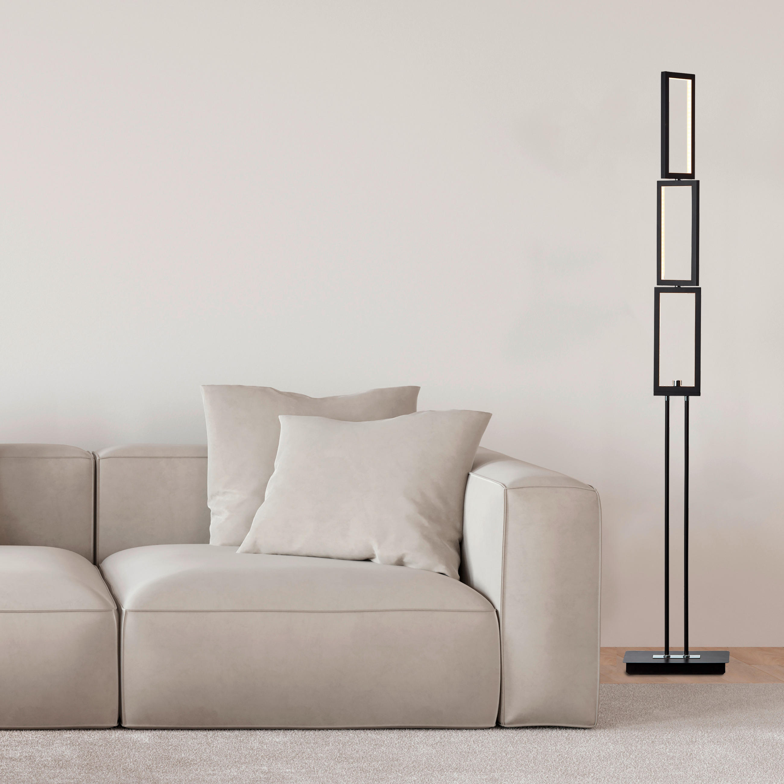 LED-STEHLEUCHTE - Schwarz, Design, Kunststoff/Metall (27/15/150cm) - Brilliant